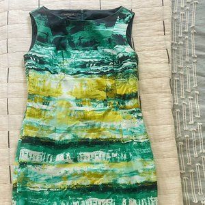 Lafayette 148 Green Print Sheath Dress